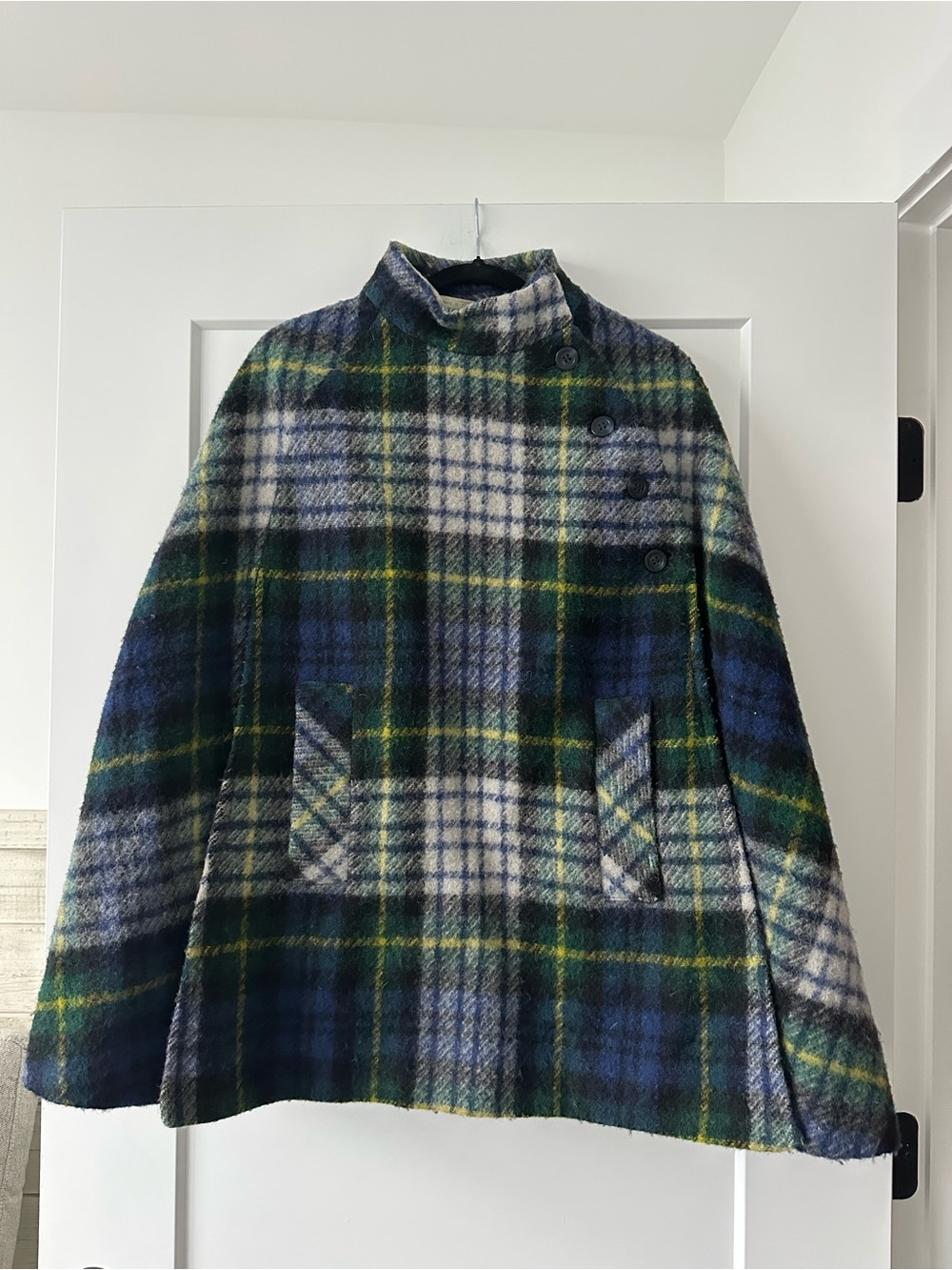 Vintage Jimmy Hourihan Dublin Dress Gordon Tartan Plaid Wool Walking Cape Coat